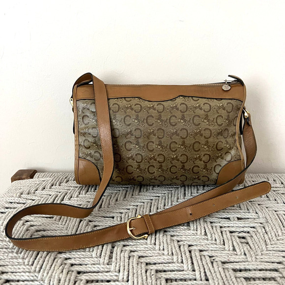 CELINE Macadam Diffusion Tan Canvas and Leather Crossbody Bag - Picture 4 of 15